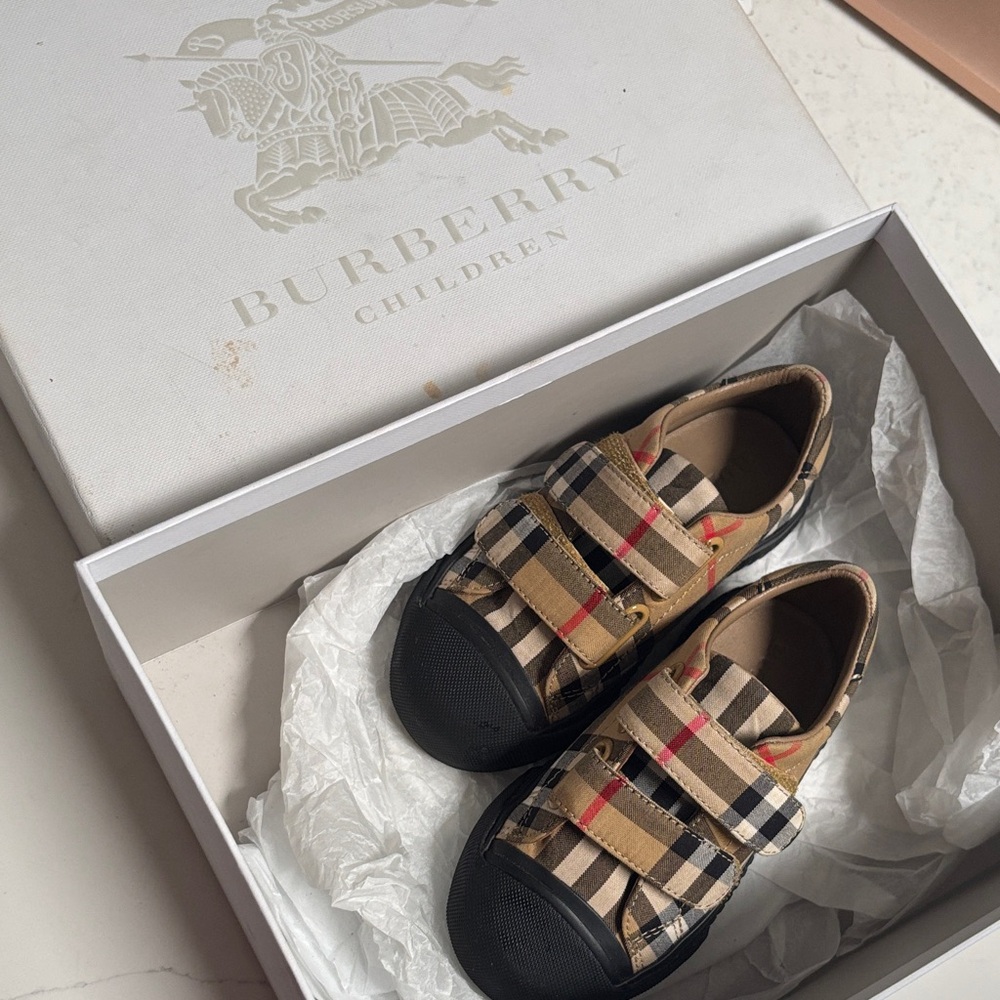 Burberry Kids Checkered Sneakers - Beige, Black, Red